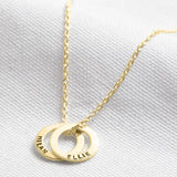 Customize Names Stainless Steel Necklace Round Ring Pendant Family Nameplate