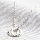 Customize Names Stainless Steel Necklace Round Ring Pendant Family Nameplate
