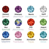 Solid Circle Carved Name Letter Necklace Birthstone Charm