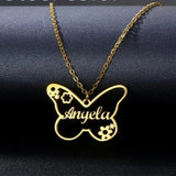 Butterfly Pendant Name Necklace Personalized Jewelry For Women