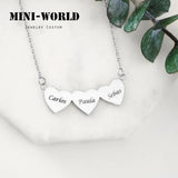 World Heart Necklace Stainless Steel Personalized Love Pendant