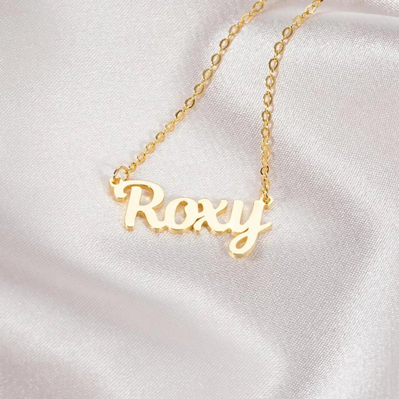 Mini-World Name Necklace For Women Girl Font Nameplate Necklaces