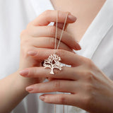 Mini-World Family Tree Of Life Name Necklace Personalized Jewelry Xmas Gift