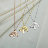 Mini-World Family Tree Of Life Name Necklace Personalized Jewelry Xmas Gift