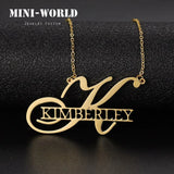 Mini-World Name Necklace Initial Letter Stainless Steel Pendant Couple Jewelry