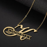 Mini-World Name Necklace Initial Letter Stainless Steel Pendant Couple Jewelry