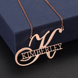 Mini-World Name Necklace Initial Letter Stainless Steel Pendant Couple Jewelry