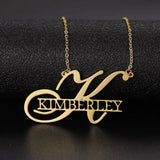 Mini-World Name Necklace Initial Letter Stainless Steel Pendant Couple Jewelry