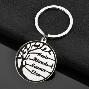 Personalized Tree of Life Keychain with Family Member Names