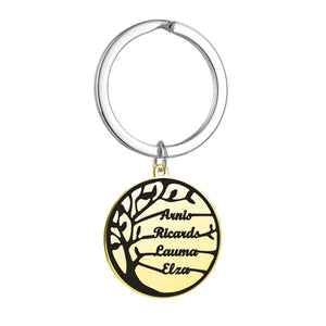 Personalized Tree of Life Keychain with Family Member Names