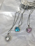 Mini Zircon Heart Necklace Pendant Crystal for Women Girls Gift