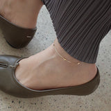 S925 Silver Plated 14K Mini Gradient Small Love Anklet