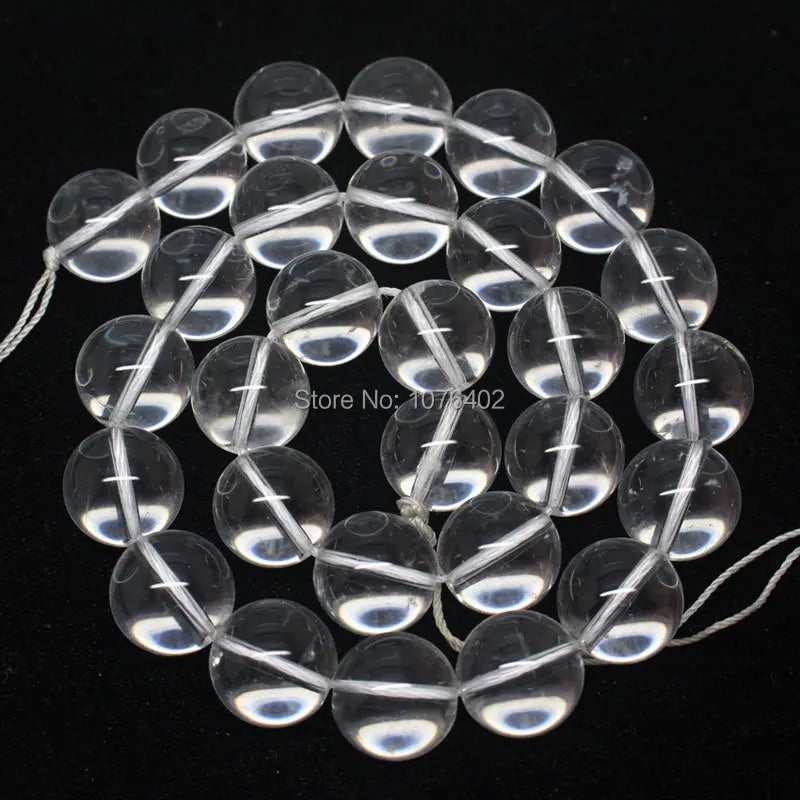 16mm Clear Rock Crystal Quartz Round Beads 15''