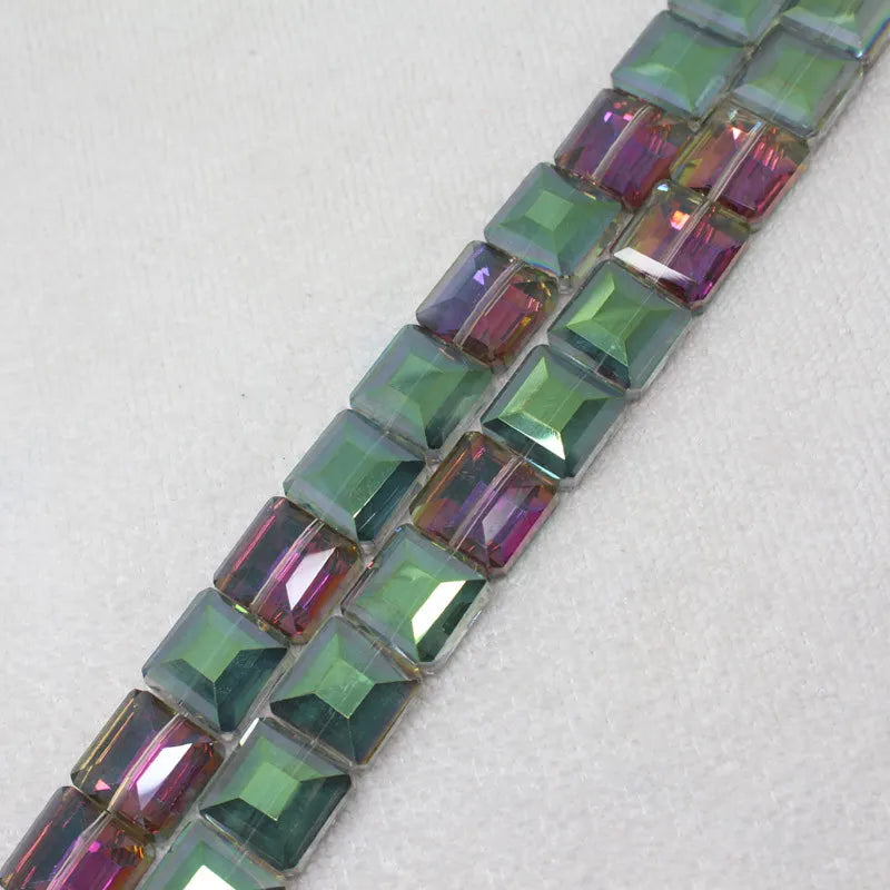 7x13mm Faceted Glass Square Beads 22pcs