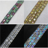 7x13mm Faceted Glass Square Beads 22pcs