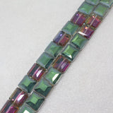 7x13mm Faceted Glass Square Beads 22pcs