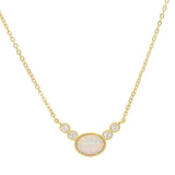 Mini Oval Opal Pendant 925 Silver Necklace Women Collier Femme S925
