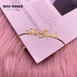 Mini-world Name Bracelets For Women Personalized Nameplate Adjustable Bracelets