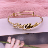 Mini-world Name Bracelets For Women Personalized Nameplate Adjustable Bracelets