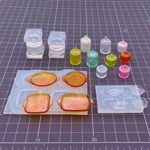 Woodwork Pot Mould Mini Dessert Tray Plate Silicone Mold