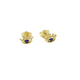 925 Silver CZ Paved Evil Eye Stud Earring