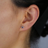 925 Silver CZ Paved Evil Eye Stud Earring