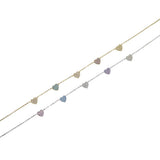 Sterling Silver Vermail Heart Necklace Colorful CZ Choker