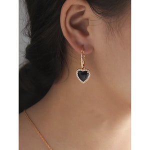 Minimal 925 Silver Love Agate Earrings Female