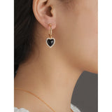 Minimal 925 Silver Love Agate Earrings Female