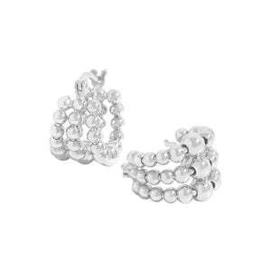 Sterling Silver Gradient Round Bead Earrings