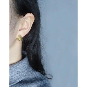 Sterling Silver Gradient Round Bead Earrings