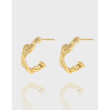 Minimal Twisted Thread Earstuds 925 Sterling Silver