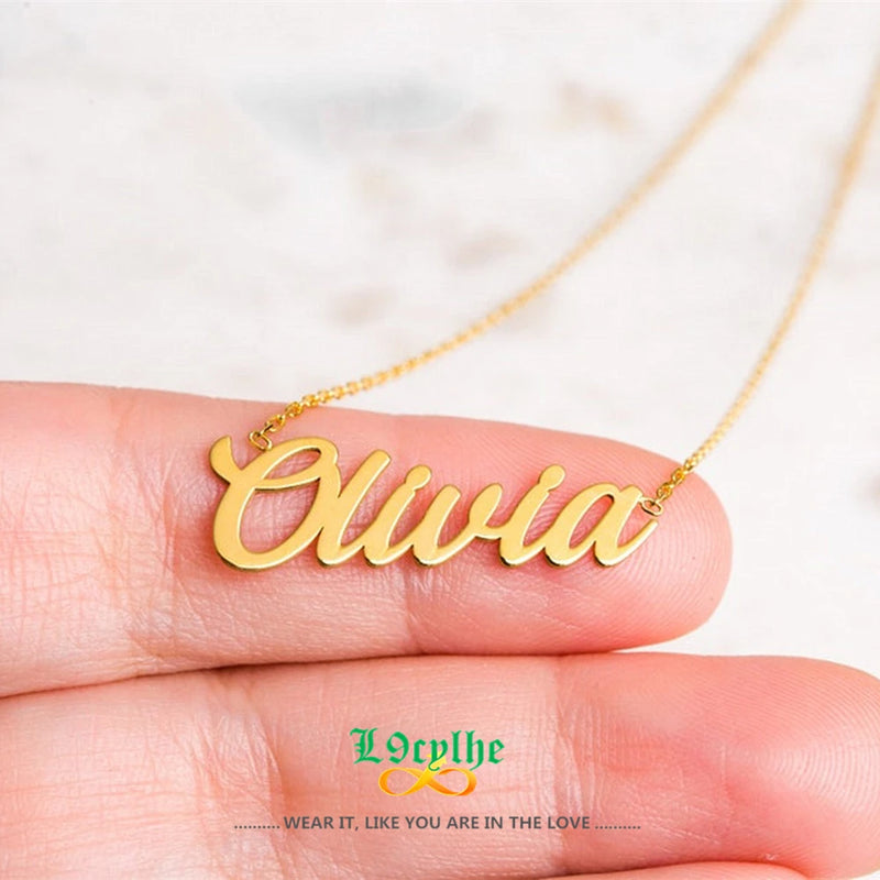 Minimal Name Jewelry Word Necklace Name Pendant Necklaces Mothers Gift