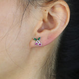 925 Sterling Silver Girl's Mini Colorful CZ Small Earring