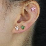 925 Sterling Silver Girl's Mini Colorful CZ Small Earring