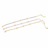 Delicate Tennis Cz Chain Bracelet in Purple Pink Thin Elegance