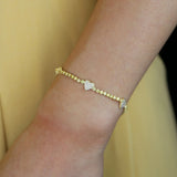 Delicate Tennis Cz Chain Bracelet in Purple Pink Thin Elegance