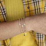 Delicate Tennis Cz Chain Bracelet in Purple Pink Thin Elegance