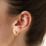 925 Sterling Silver Thin Ear Cuff Conch Earrings
