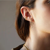 925 Sterling Silver Thin Ear Cuff Conch Earrings