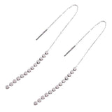 925 Silver Coin Earrings Threader Long C-YH505