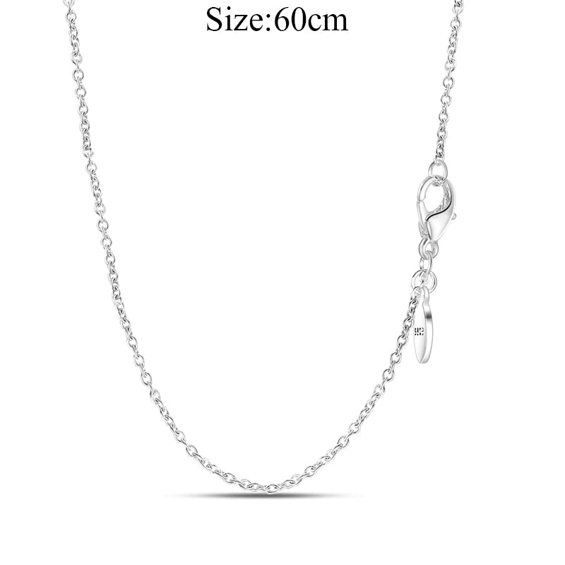925 Silver Necklace Link Chain Circle O Chain Infinity Snake Chain
