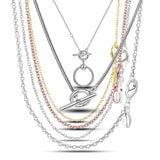 925 Silver Necklace Link Chain Circle O Chain Infinity Snake Chain