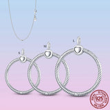 Minimalism 925 Silver O Pendant O Charm Fit Necklace DIY For Women