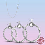Minimalism 925 Silver O Pendant O Charm Fit Necklace DIY For Women