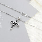 Minimalism Cross Pendant Necklace 925 Sterling Silver Chain for Women