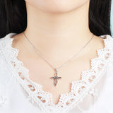 Minimalism Cross Pendant Necklace 925 Sterling Silver Chain for Women