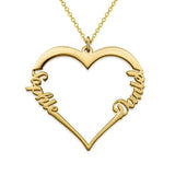 Personalized Heart Double Name Pendant Couple Jewelry