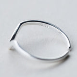 Minimalist Geometric V Letter Ring 925 Sterling Silver Jewelry