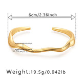 Irregular Line Twisted Chunky Metal 18k Plated Open Bracelet